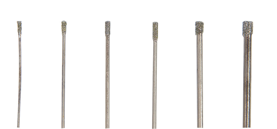 6-piece diamond drill set with varying sizes for precise ceramic and stone drilling