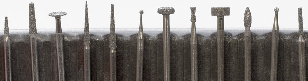 12 piece high-speed diamond point set with coarse grit for precision cutting and shaping