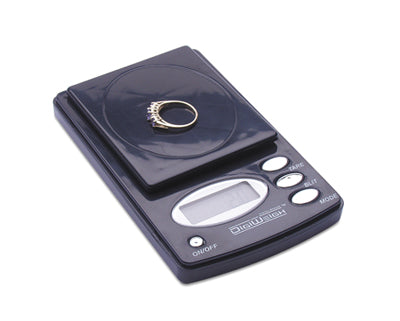 DigiWeigh 1000 Gram digital portable scale with jewelry ring on weighing platform