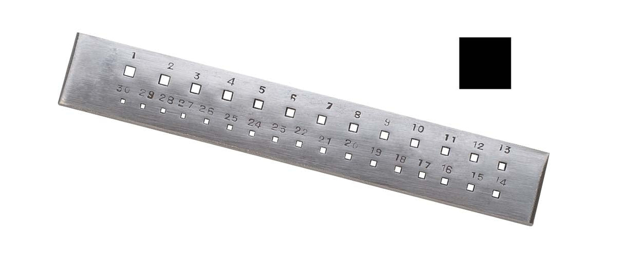 30 Square Hole Drawplate metal wire drawing tool with 30 graduated square holes for jewelry making and wire work