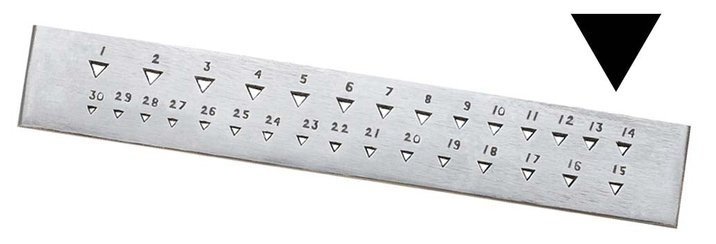 30 Triangular Hole Drawplate with 30 triangular holes and 8-inch length for precise wire drawing and metalworking tasks