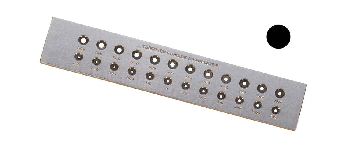 24 Hole Tungsten Carbide Drawplate with marked steel plate and precision holes for metal wire drawing