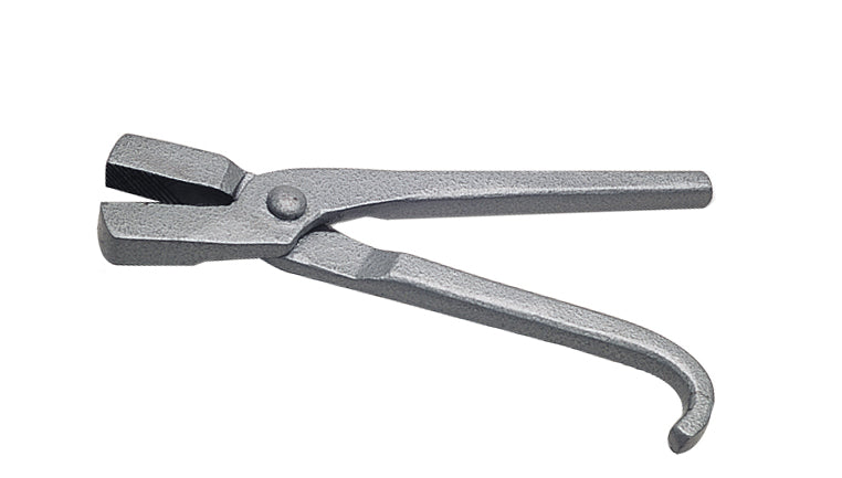 8-inch draw tongs with serrated jaws for secure wire grip and ergonomic handles for comfortable metalworking use