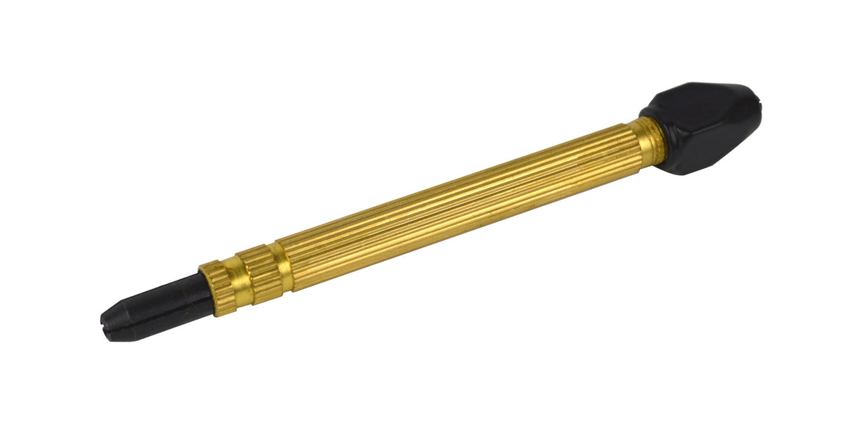 Single Brass Pin Tong with thick black nut and extra collet for secure precision holding