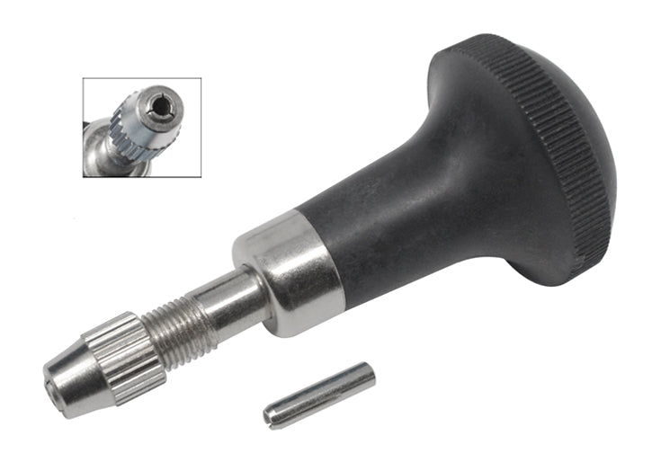 Pin Tong Brass Graver Chuck with ergonomic handle and extra collet for precise engraving and small-tool holdfasts