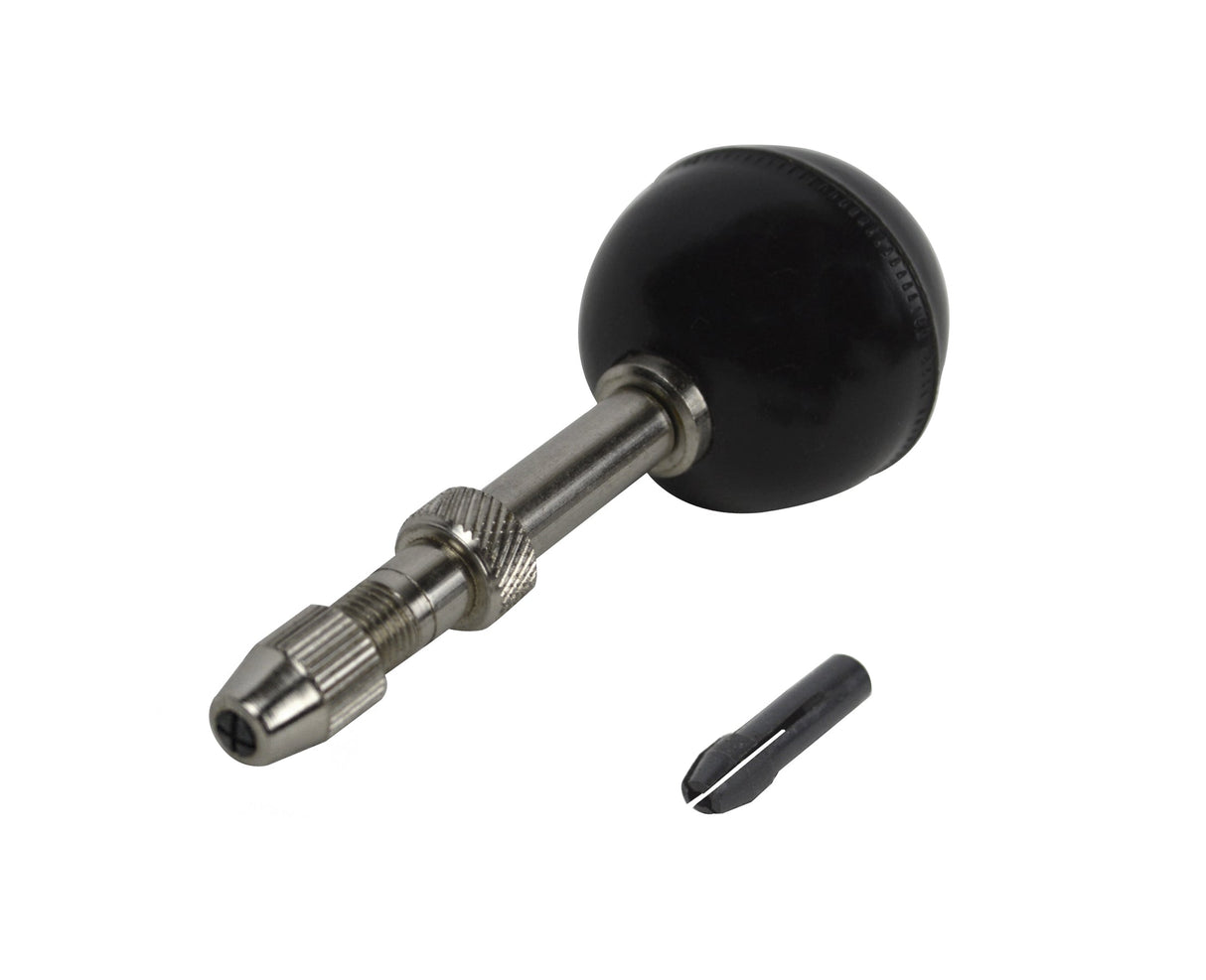Pin Tong with black plastic handle and extra collet for holding drill bits and small tools