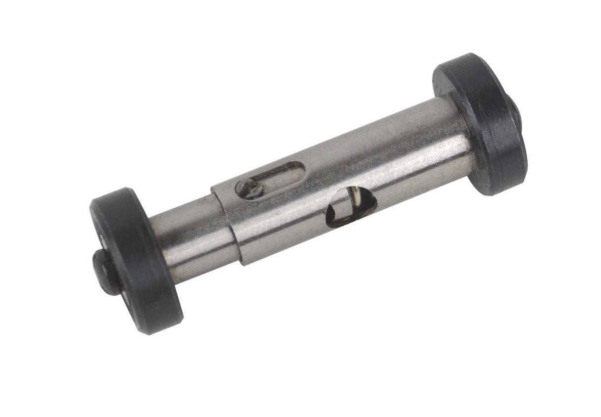 Compact 2-1/2 inch mini screwdriver sharpener with spring-action grip and steel wheels for precise edge maintenance