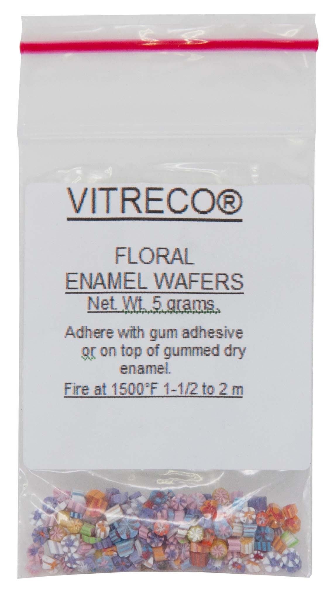 Vitreco Floral Enamel Wafers EF-8 small delicate flower shapes for enamel art firing at 1500-1550°F