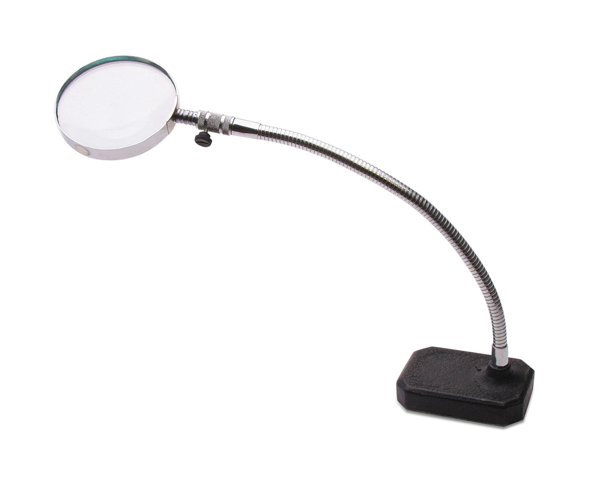 2X gooseneck magnifier with 3.5-inch lens and flexible adjustable arm for hands-free close-up work