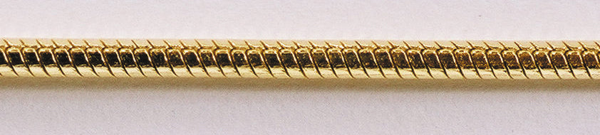 Close-up of 39-inch gold snake chain for eye loupe with smooth, snag-free finish