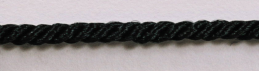 10 mm round black nylon eye loupe rope close-up twisted texture