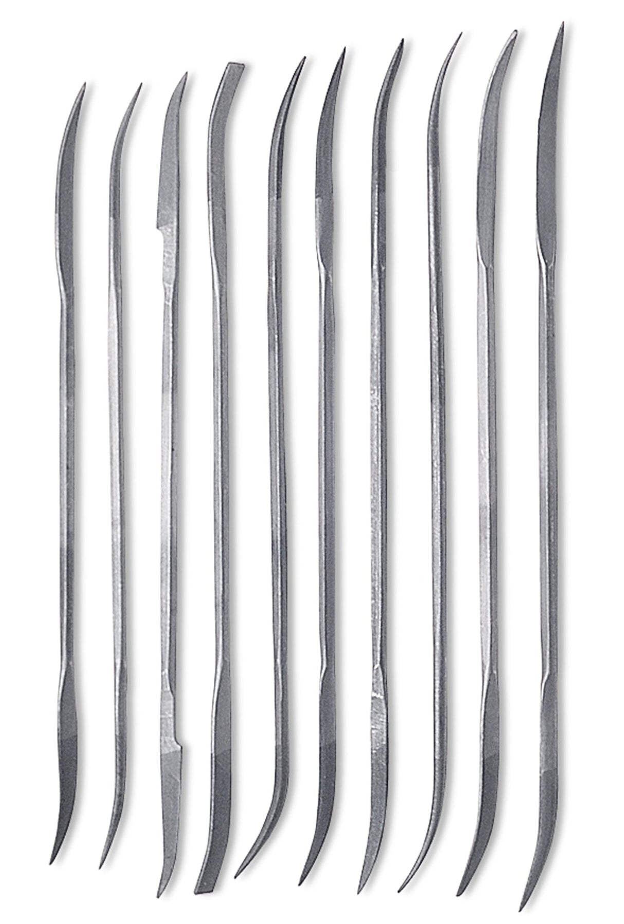10 piece double-ended 6 inch riffler files set for precision metal shaping and fine finishing