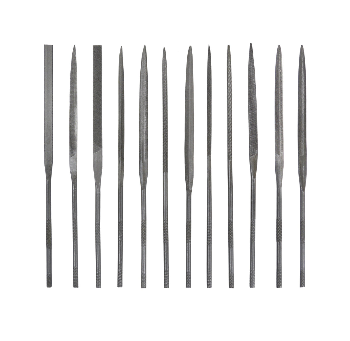 Set of 12 Cut 0 File Needle 14 cm for precise wax carving with varied file shapes