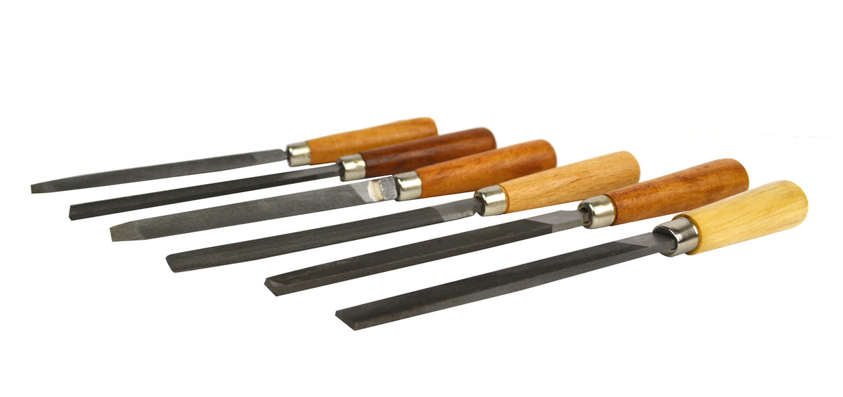 Set of 6 Wax Carving Files with Wooden Handles by PMC Supplies