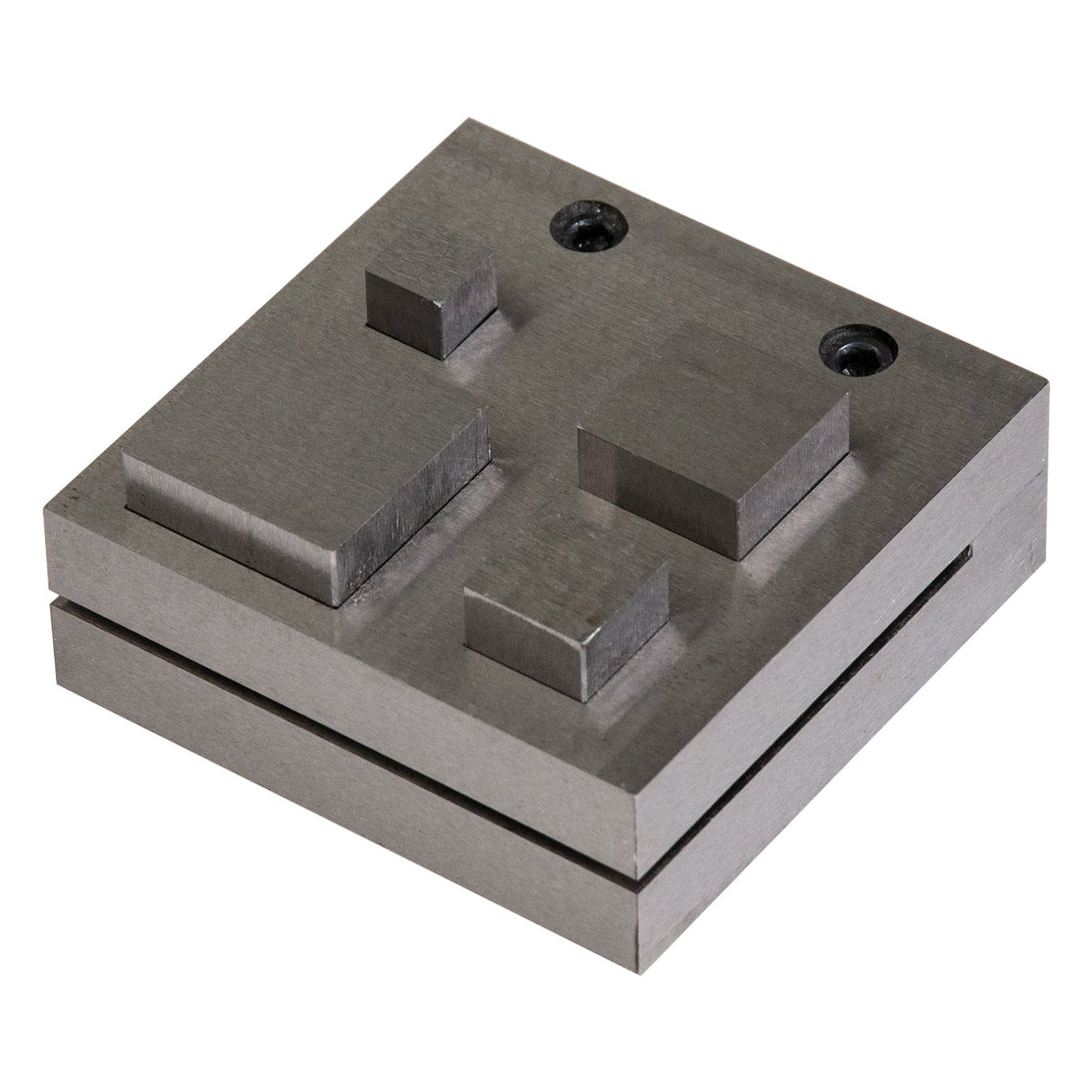 4-piece large square steel disc cutter set with four durable steel square punches in varying sizes for precise metalworking cuts