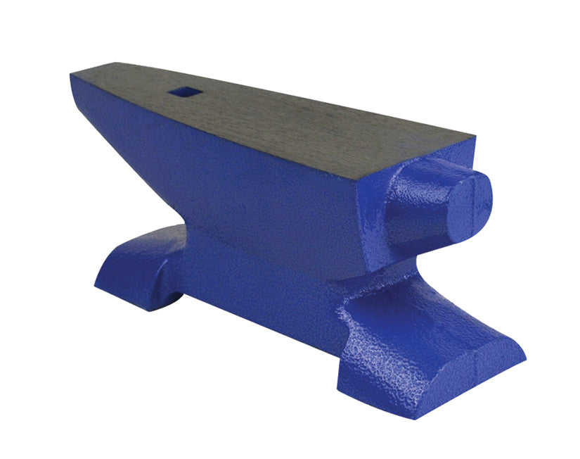 15 lb blue solid cast iron bench horn anvil with hardy hole for metalworking and jewelry making