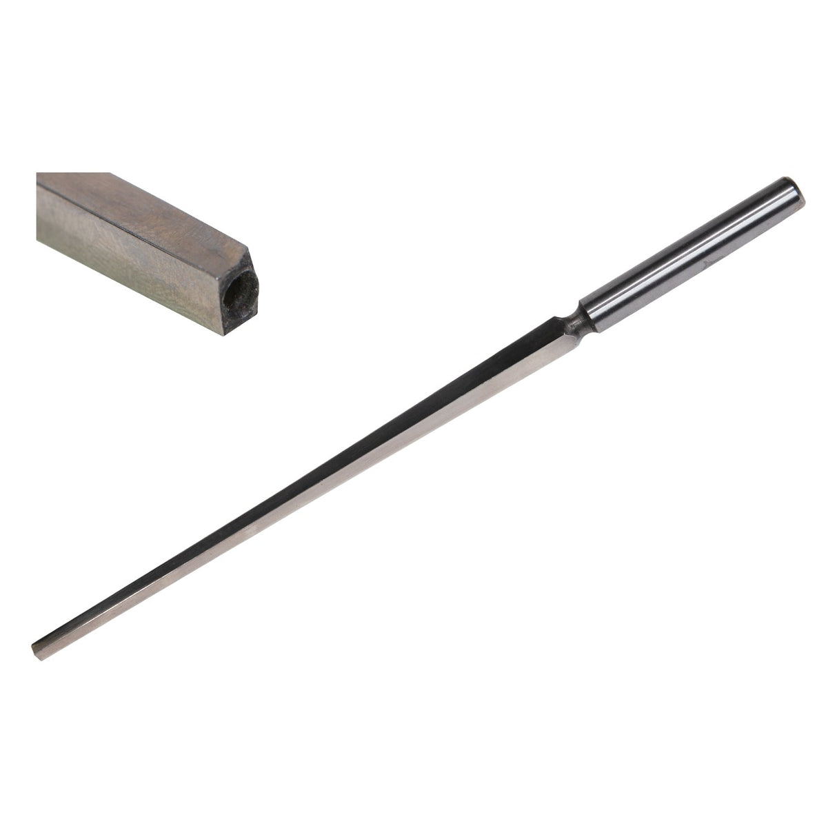 Polished 11" steel square bezel mandrel for bezel setting and wire wrapping with sizes 4.4 to 9.3 mm