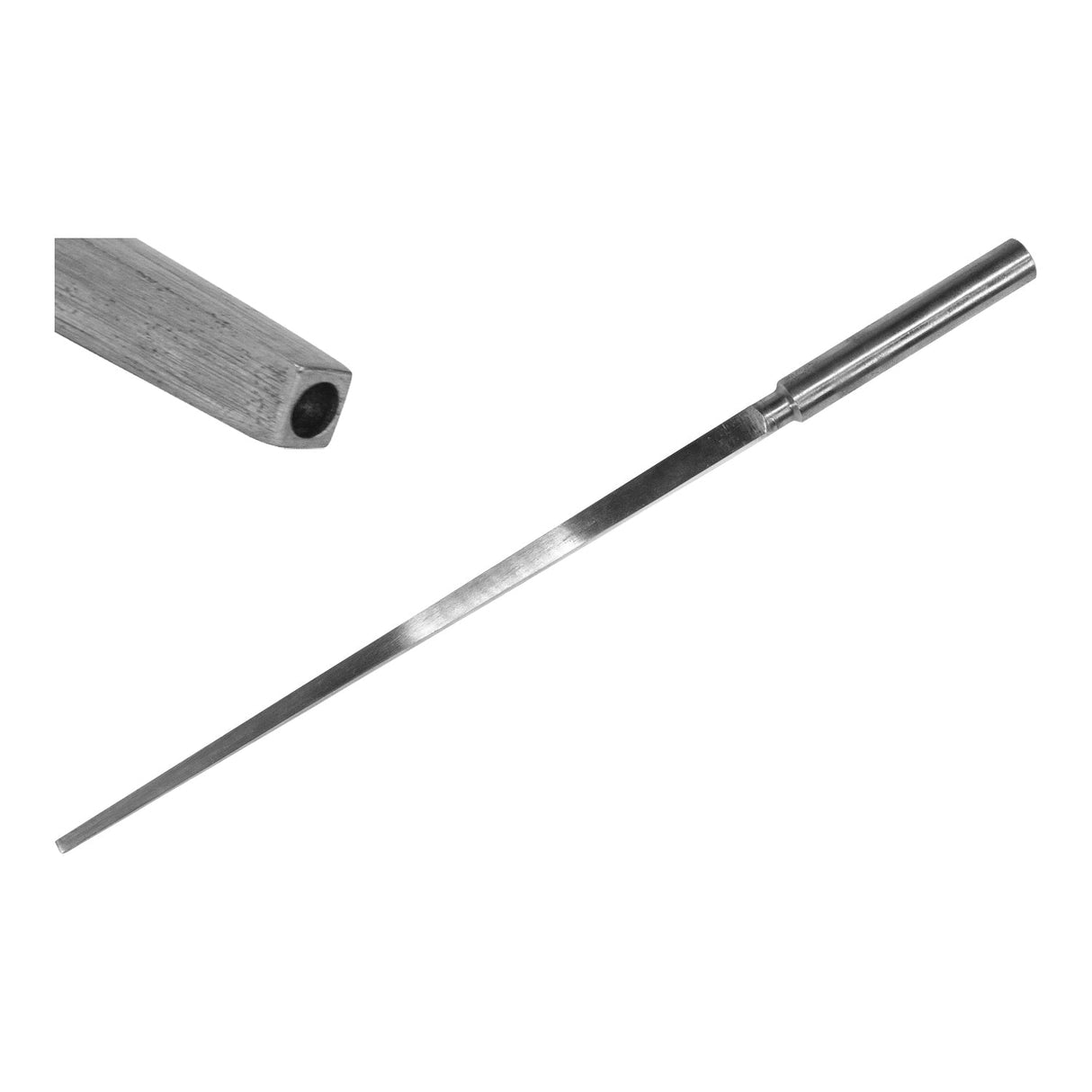 11-inch steel rectangular bezel mandrel with polished cast steel surface for precise jewelry bezel forming and wire wrapping.