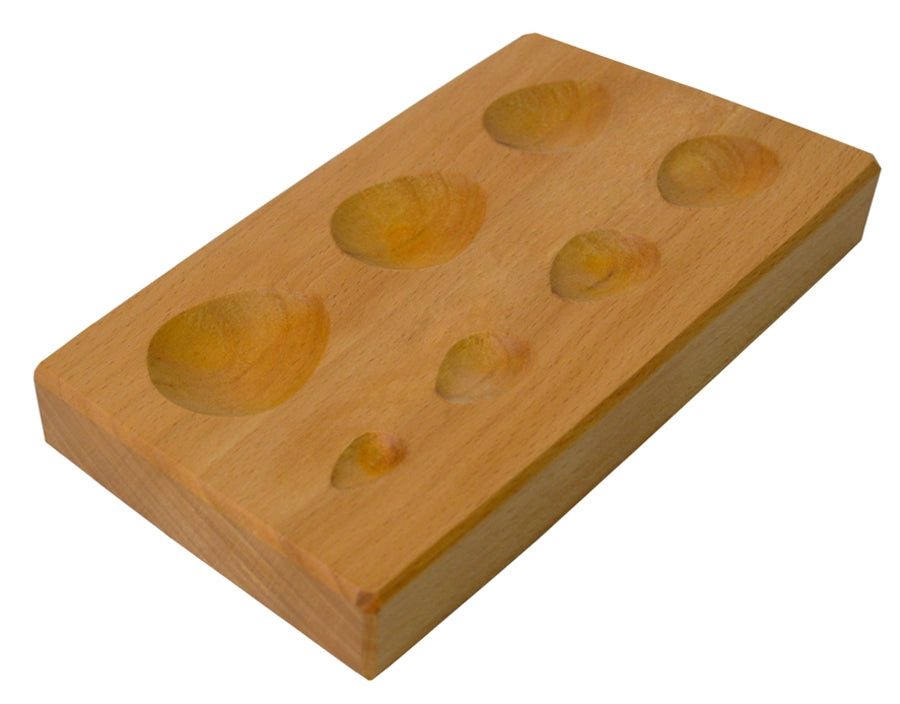 7-Cavity Hardwood Pear Shaped Dapping Block by PMC Supplies