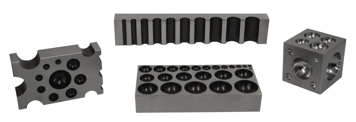 34-Piece Steel Dapping Set with Forming Blocks, Plate, & Punches by PMC Supplies