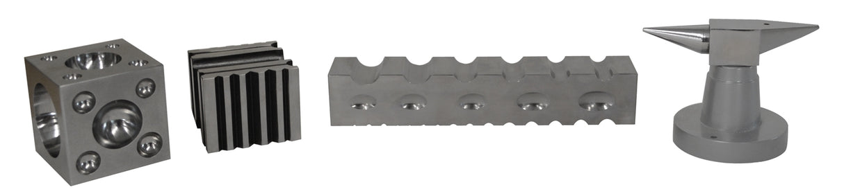 43-Piece Multi-Purpose Metal Forming Dapping Set with Block, Anvil, & Swage by PMC Supplies