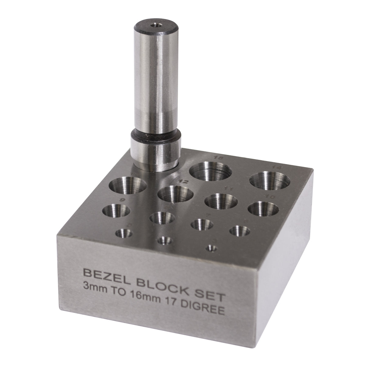 Round Bezel Block and Punch 17 Degree 3-16mm by PMC Supplies