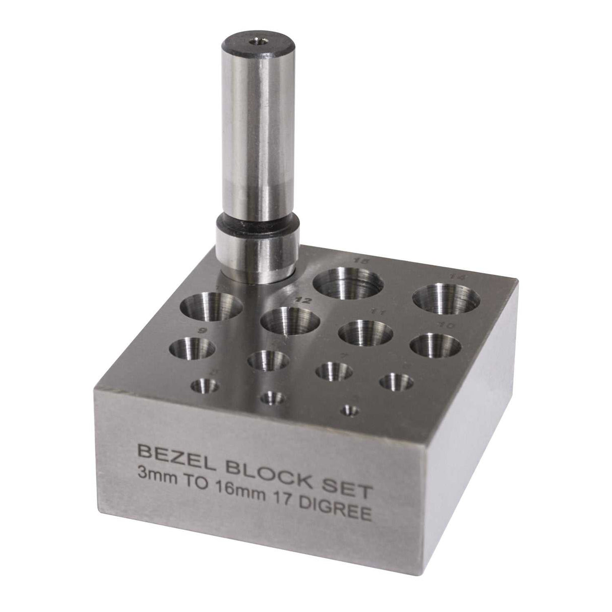 Round Bezel Block and Punch 17 Degree 3-16mm by PMC Supplies