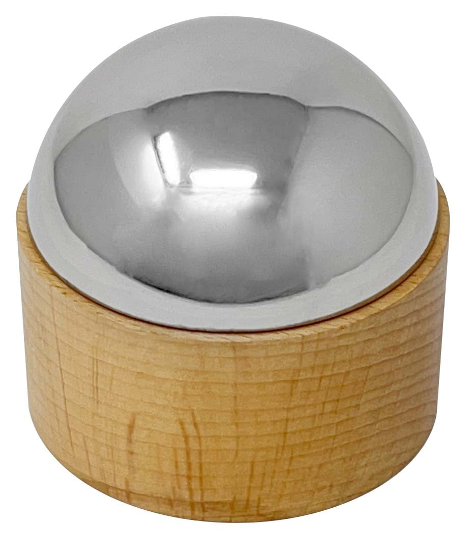 High Dome Bench Anvil with rust-resistant stainless steel surface and hardwood base for precise metal shaping