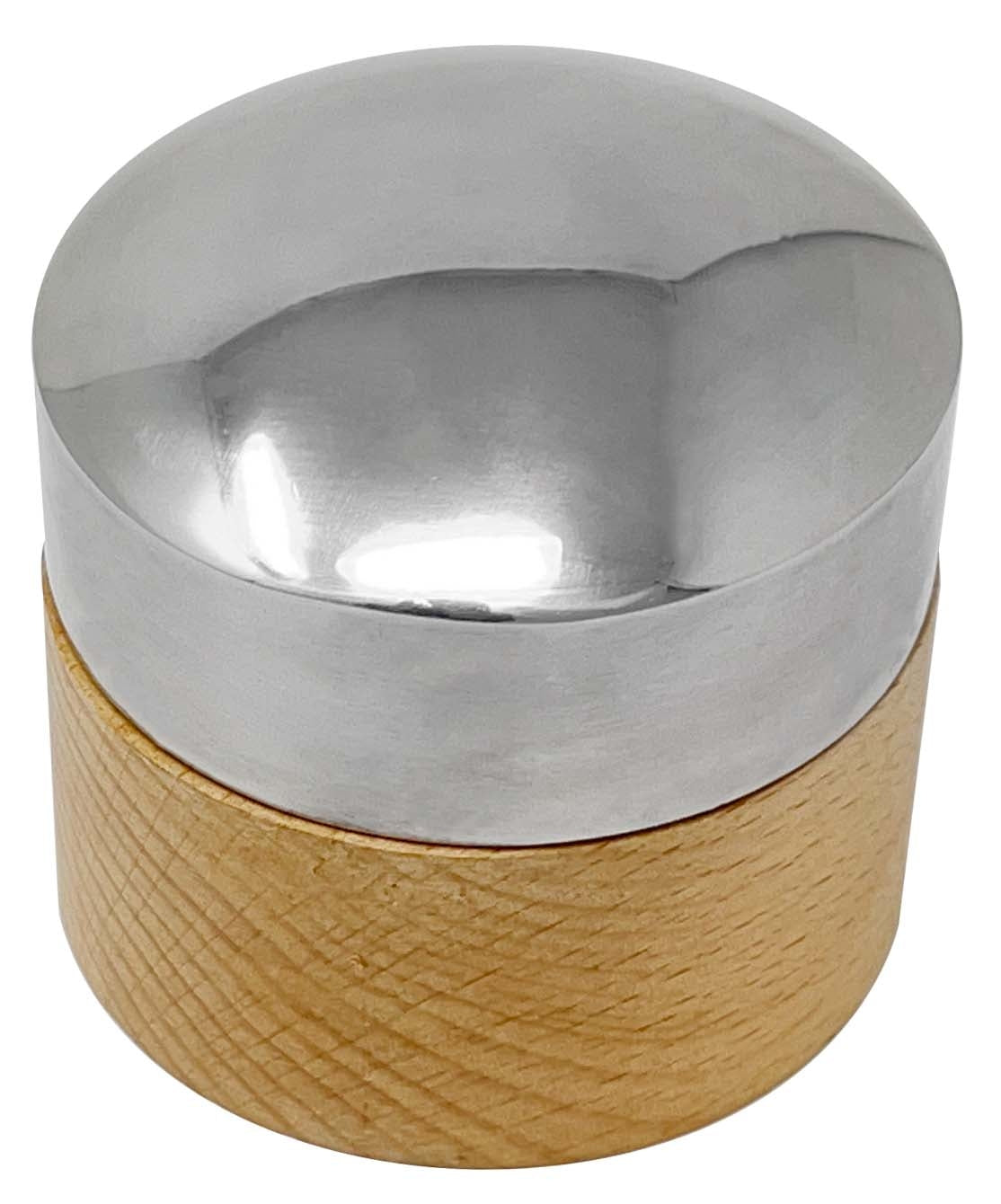 Medium Dome Bench Anvil with stainless steel dome and hardwood base for metal shaping