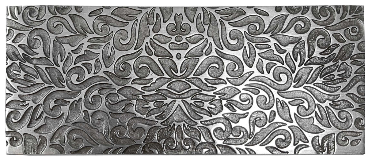 Texture Plate for Press with intricate floral and swirl pattern, Style 13 for metal texturing.