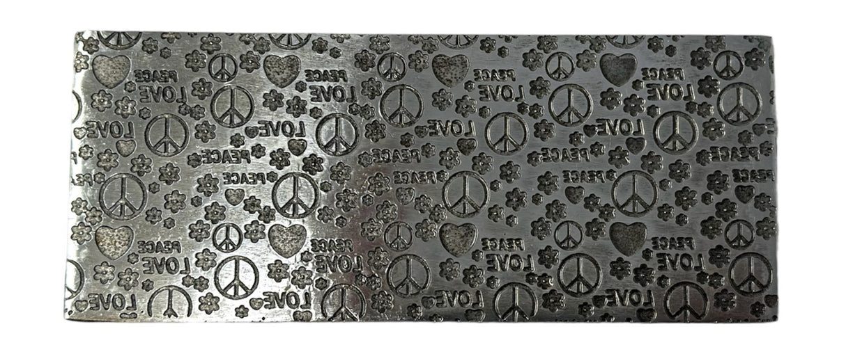 Texture Plate Pattern Plate for Press or Rolling Mill Style 56 Peace and Love by PMC Supplies