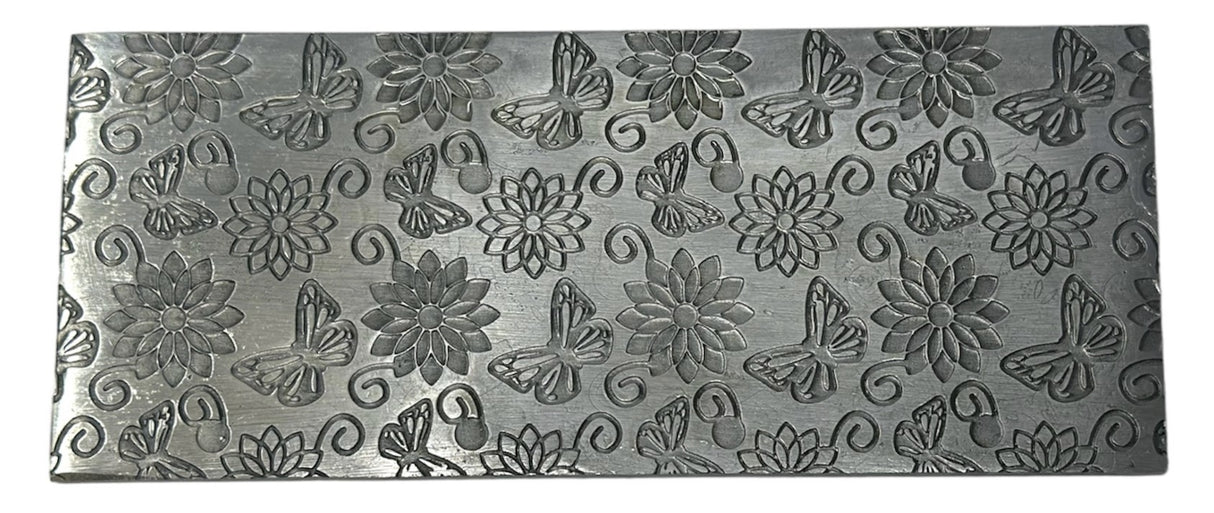 Texture Plate Pattern Plate for Press or Rolling Mill Style 71 Flowers and Butterflies by PMC Supplies