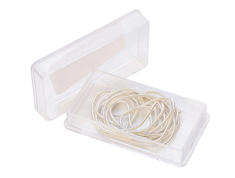 Silver Frenchwire 1.00 mm diameter coil wire in clear plastic box for beadwork protection and finishing