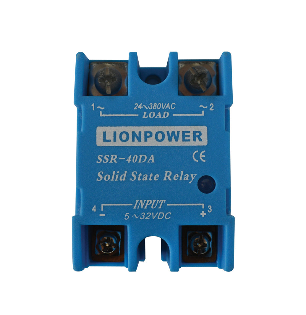 MF Series Solid State Relay SSR-40DA blue compact temperature control switch with input and load terminals