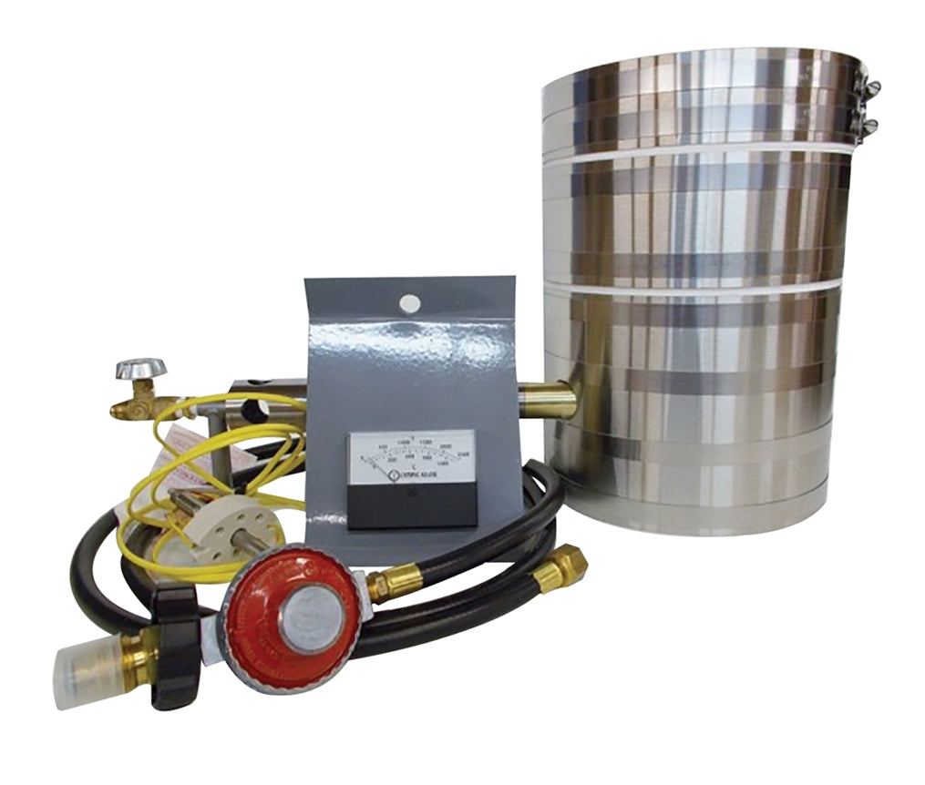 KK-8 Kwik Kiln 8-inch propane furnace kit with regulator and heating chamber for metal melting and fire assays