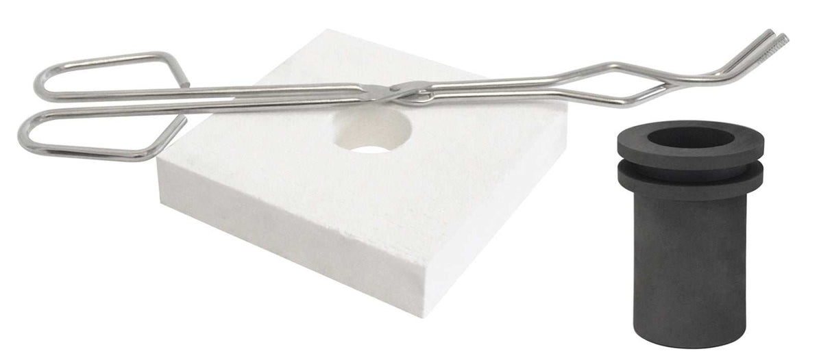 30 Oz TableTop QuikMelt Deluxe Topper Kit with flange, tongs, and crucible for metal melting