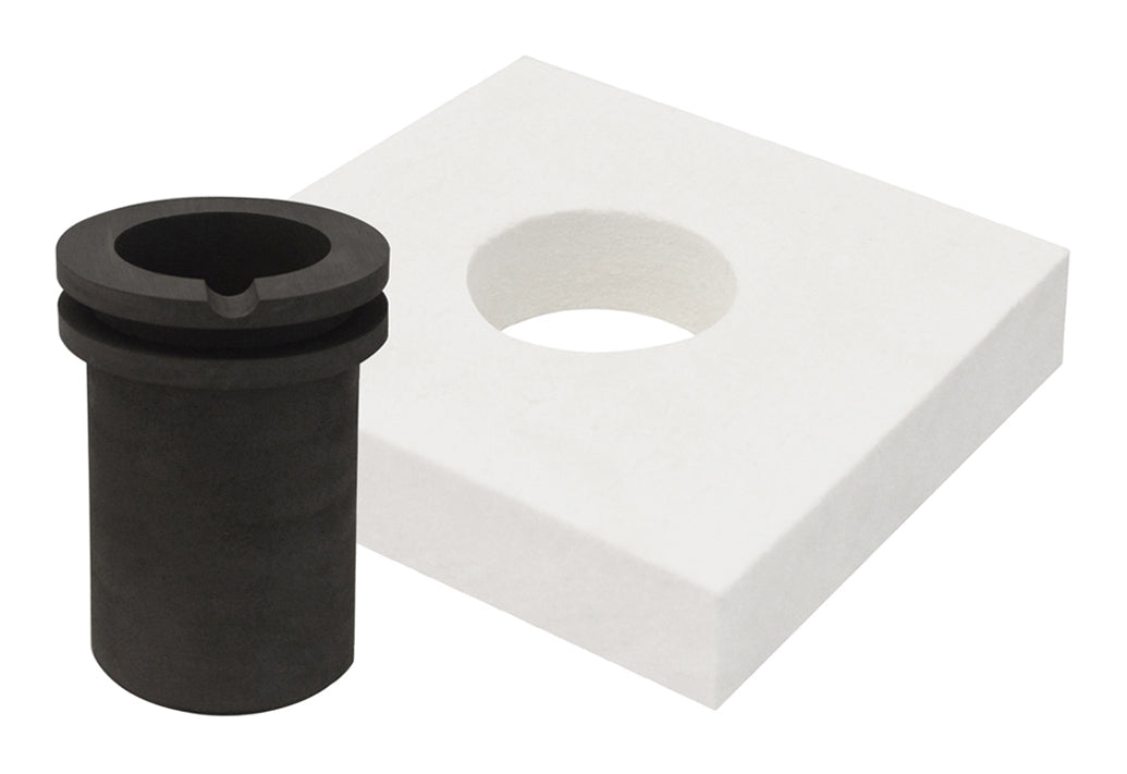60 oz tabletop QuikMelt deluxe graphite crucible with matching flange for gold melting kit