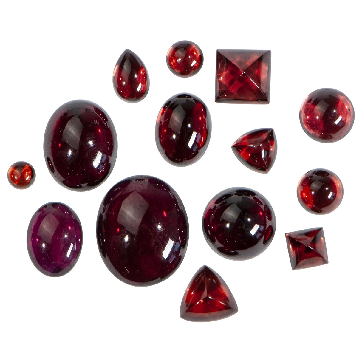 8 mm round garnet cabochon gemstone with smooth polished surface for jewelry making