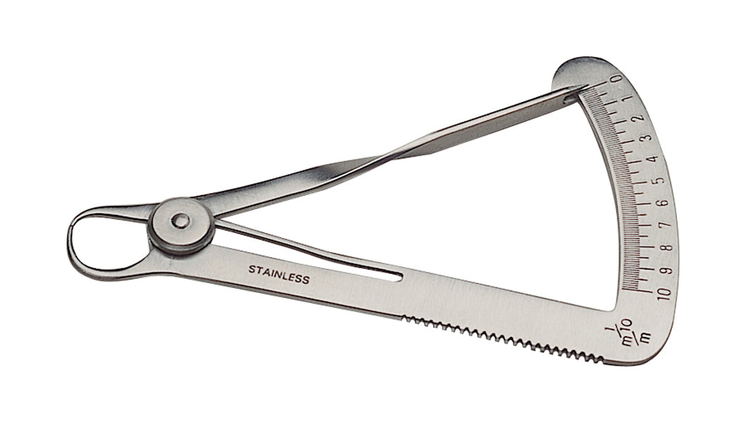 Stainless Steel Degree Gauge with 10 mm capacity and dual-side markings for precise measurement of small objects