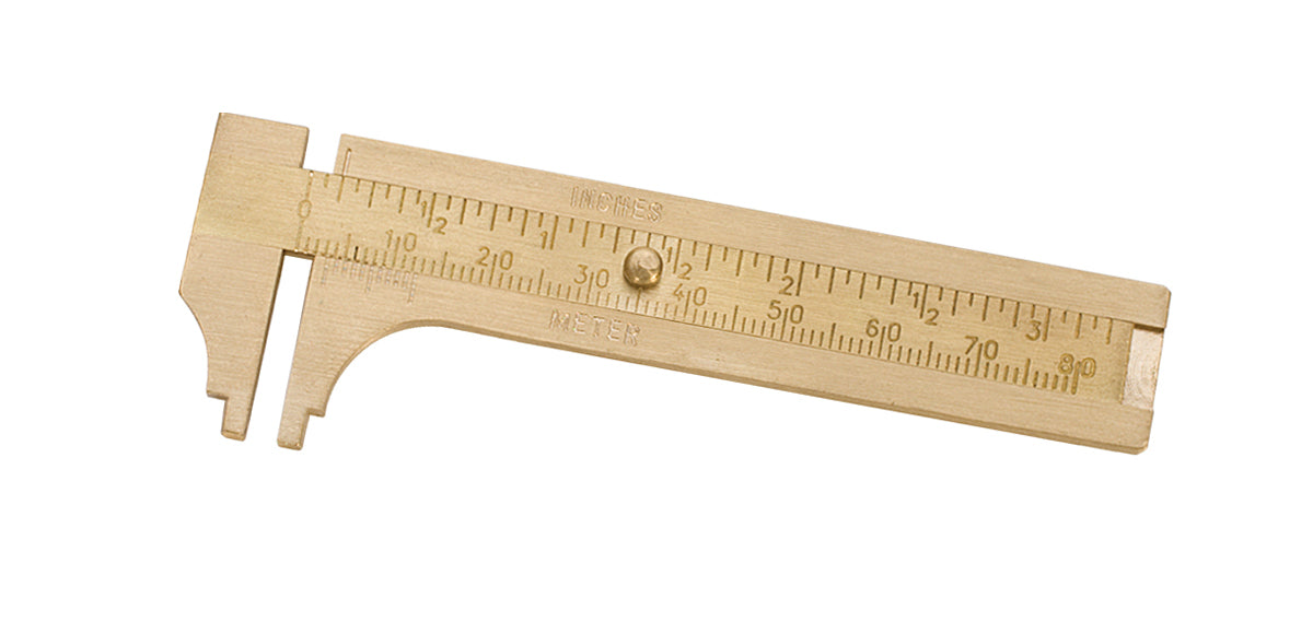 80 MM Economy German Pocket Sliding Brass Gauge with dual scale and vernier for precise measurements