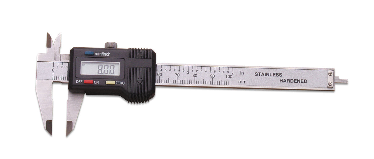 4-inch mini digital caliper with stainless steel body and digital display for precise measurements