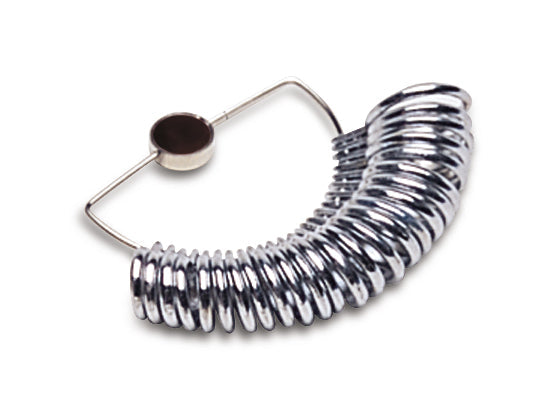 Half-Round Finger Gauge with sizes 1-15 nickel-plated for precise ring measurement