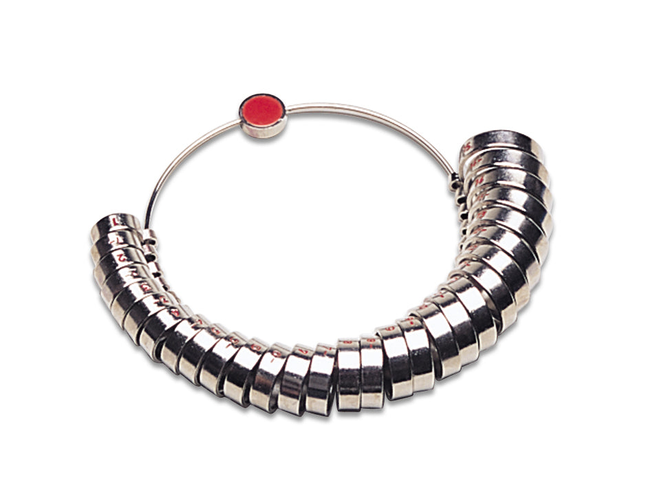 Wide finger gauge ring sizer set size 1-15 nickel-plated brass durable tool