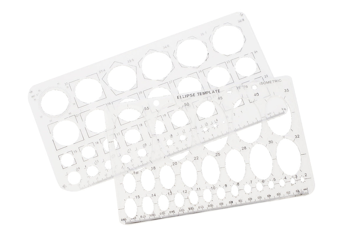 Circle and Oval Eclipse Template Set with 36 circle and 27 oval plastic templates for jewelry and metalworking projects