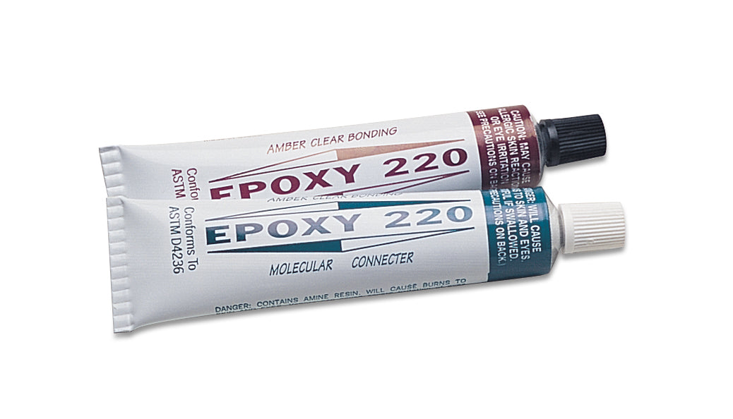 Epoxy 220 Glue tubes amber clear adhesive for bonding gem materials to metal with high strength and thermal resistance