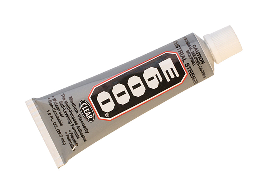 Tube of E6000 Glue industrial-strength adhesive for jewelry and craft projects, 3.7 oz clear formula