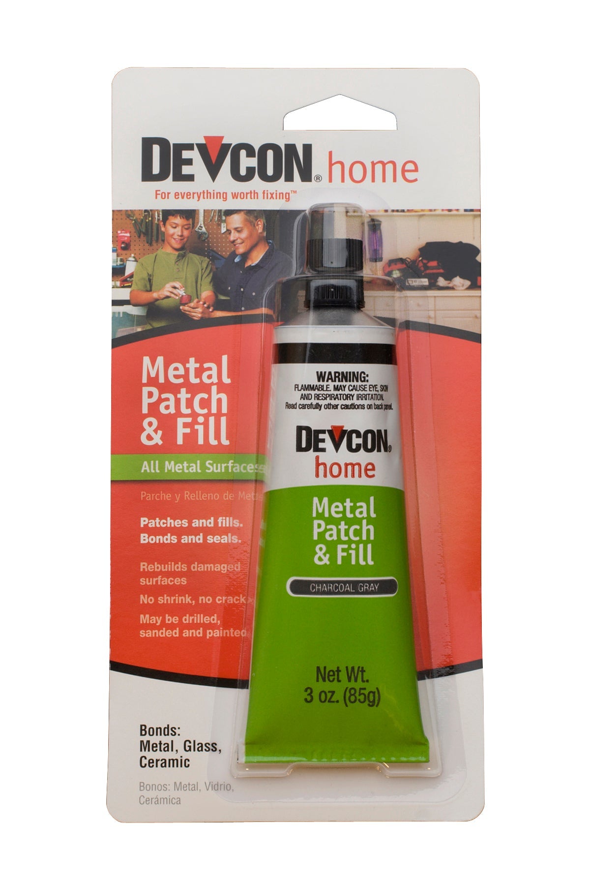 Devcon Metal Patch & Fill 3 oz tube for sealing, filling, and bonding metal surfaces in automotive and home repairs