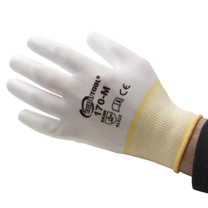 Polyurethane Palm Coated Gloves - Medium - 12 Pairs by PMC Supplies