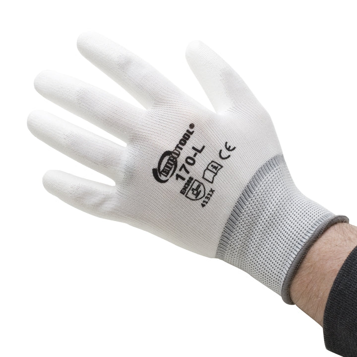 Polyurethane Palm Coated Gloves - Large - 12 Pairs by PMC Supplies