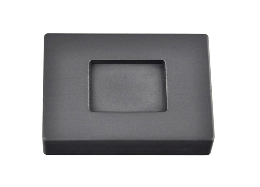3/4 troy ounce gold rectangular graphite ingot mold with smooth cavity and tapered sides